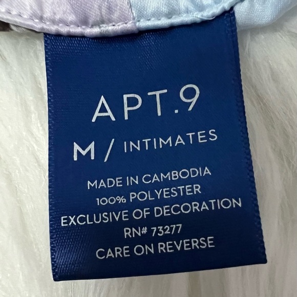 2 piece Blue Floral Lace Trim Intimates Camisole Top with Shorts Size M - Picture 6 of 6